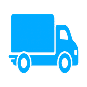 Logistics and equipment removal truck icon