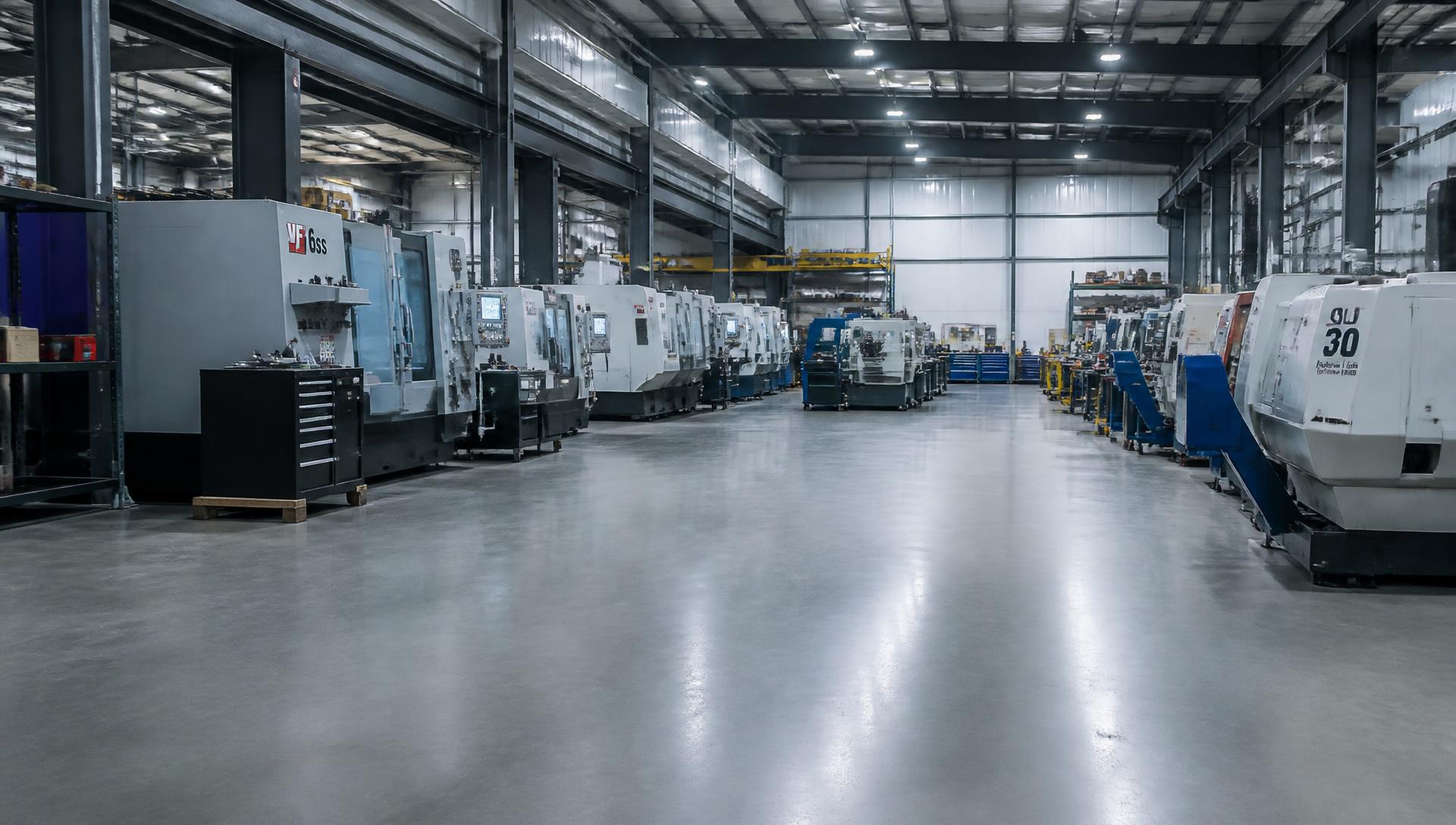 CNC machine tools staged for an industrial auction
